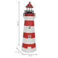 thumbnail image 3 of Sunnydaze Outdoor Backyard Garden Nautical Lighthouse Solar LED Pathlight Statue Figurine - 36" - Red Stripe, 3 of 10