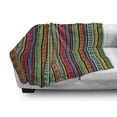 thumbnail image 3 of Hippie Soft Flannel Fleece Throw Blanket, Hand Drawn Vertical Borders Colorful Native Culture Inspired, Cozy Plush for Indoor and Outdoor Use, 50" x 70", Multicolor, by Ambesonne, 3 of 6