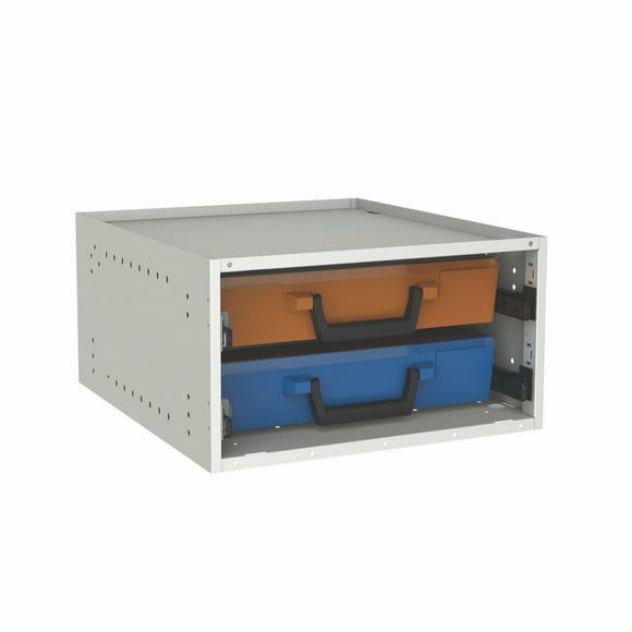 Rolacase Système de Rangement pour Van Armoire RCSK1/C Série 4/série 8 Étagères de Rangement pour Van; avec 1 Organisateur de Pièces RC001/CL et 1 Organisateur de Pièces RC002/CL