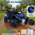 thumbnail image 6 of 24V Kids Ride On Car UTV, 4WD Remote Control Ride on Toys Electric Car for Ages 3-8, LED Lights, Spring Suspension, 3 Speeds, Music, Blue, 6 of 10