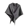 thumbnail image 2 of Chal envolvente para mujer, regalo de uso diario, suave, con bucle, bufanda triangular de punto Gris oscuro, 2 of 9