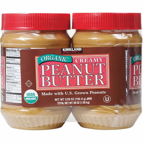 Organic Peanut Butter 28 oz, 2-count Features: Creamy Dry Roasted Sprinkled with Sea Salt USDA Organic Kosher