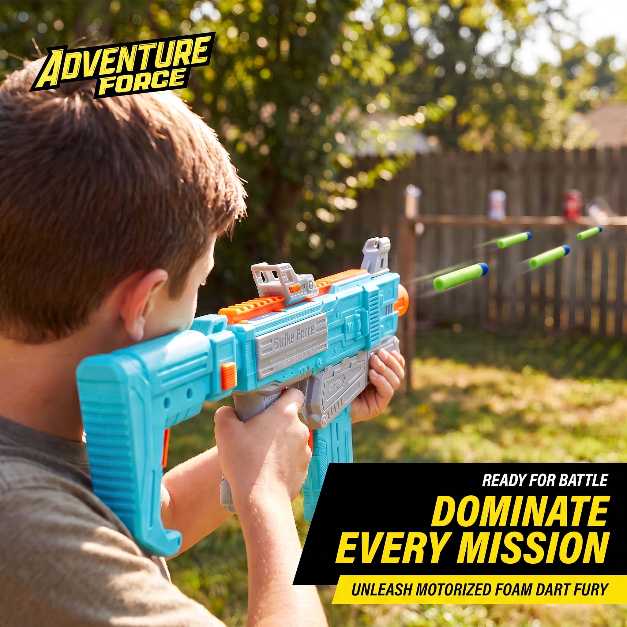 Adventure Force Strike Force Motorized Clip-Fed Foam Dart Blaster, 17 Pieces