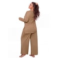 thumbnail image 3 of MINTREUS Plus Size Lounge Sets for Women Long Sleeve Tops and Long Pants Soft Comfy Pajamas Set Oversized 2 Piece Outfits 1X-5X, 3 of 9