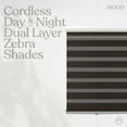 thumbnail image 3 of MOOD Zebra Shades for Windows | Custom Size + Cordless + Durable and Stylish Roller Shade | Day and Night Dual Layer Combi Blind | Charcoal (Light Filtering) | 69"W x 48"H, 3 of 9