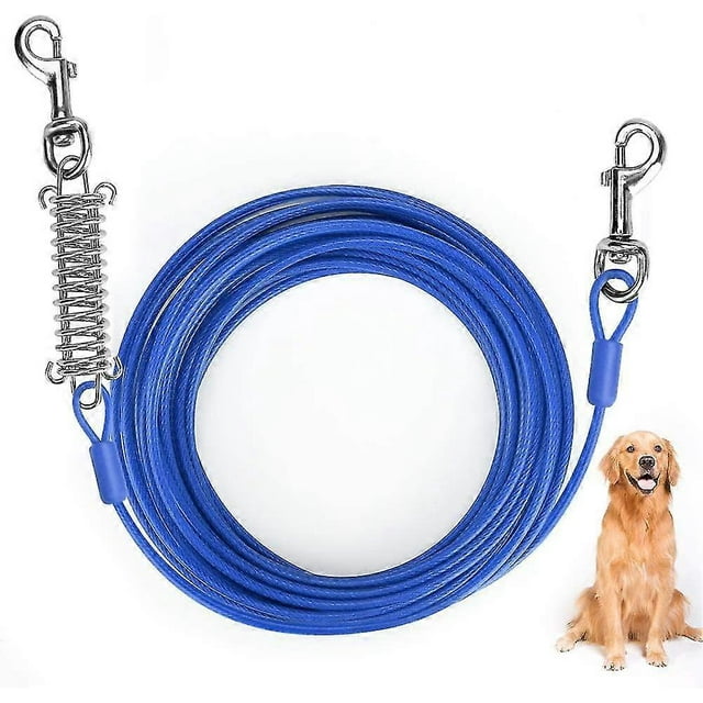 Cable 10m/33ft, Tie Out Cable For Crday Dogs Stainless Steel Wire Rope With Shock