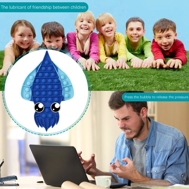 Calamar lindo juguete de burbuja de empuje grande antiestrés divertido juguete Ehuebsd sensorial para autismo alivio especial del estrés