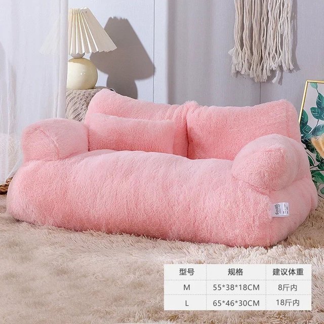 Cat sofa bed Plush Dog Sofa Beds Washable Warm Pet Dog Nest Cat Beds Thicken Comfortable Cushion Dog Sleep Cat Furniture ShopWise Round