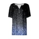 thumbnail image 4 of Camiseta para Mujer Camiseta Estampada Botón Manga Corta Diario Fin de Semana Moda Básica Cuello en V Top Regular Azul Real / 3XL, 4 of 5