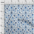 thumbnail image 2 of oneOone Cotton Poplin Medium Blue Fabric Florals Craft Projects Decor Fabric Printed By The Yard 42 Inch Wide, 2 of 6