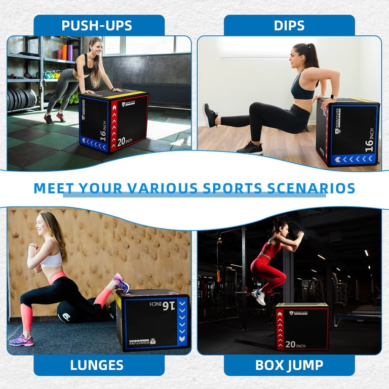 Signature Fitness 3-in-1 Foam Plyometric Jump Box, Adjustable