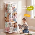 thumbnail image 5 of CONCETTA Toy Storage Organizer, Wooden Toy Holder Cage - Holds 40+ Plush Toys, Sturdy Wood & Steel Screw Construction for Toddler Room, Playroom, Bedroom, White, 5 of 8