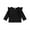 Black, variant on Toddler Girls Spring Autumn Tops 1-6T Solid Color Long Sleeve Crewneck Ruffle T-shirt
