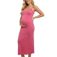 thumbnail image 3 of qolati Maternity Summer Maxi Dress Summer Spaghetti Strap Scoop Neck Baby Shower Photoshoot Casual Boho Sleeveless Long Sundress S-3XL, 3 of 7