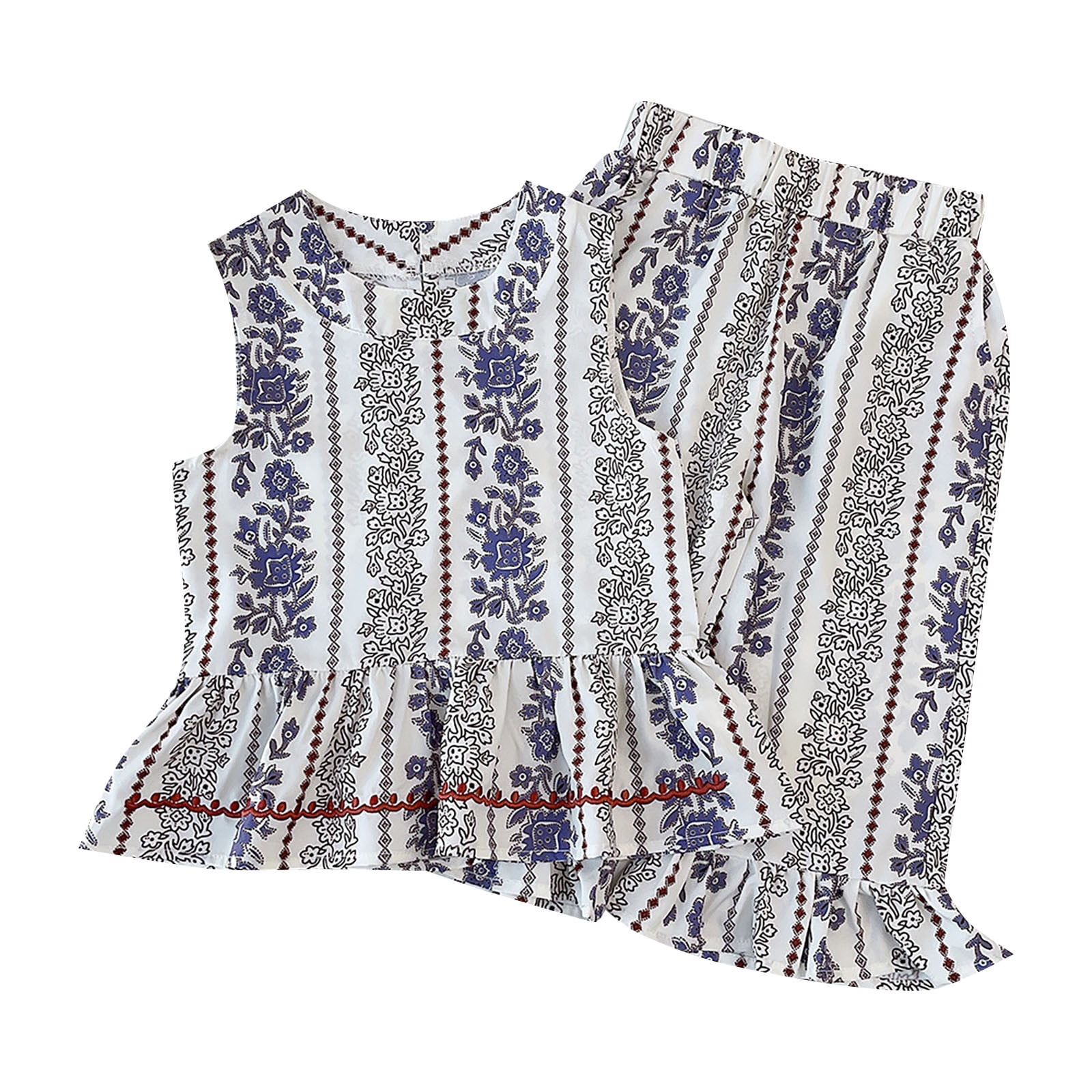 B91xZ Girls Summer Outfits Toddler Summer Girls Floral Sleeveless