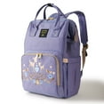 thumbnail image 1 of Sunveno Embroidered Backpack Diaper Bag Travel Backpack, Purple Deer, 1 of 6