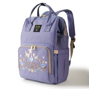 Sunveno Embroidered Backpack Diaper Bag Travel Backpack, Purple Deer