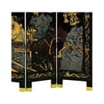 thumbnail image 3 of Benjara Ancient Countryside Theme 8 Panel Screen with Golden Hinges,Gold and Black, 3 of 3