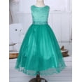 thumbnail image 5 of HULIJA Flower Girl Dresses Sequin Lace Mesh Pageant Dress Wedding Bridesmaid Dress Ball Gowns Green 12, 5 of 7