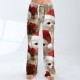 thumbnail image 6 of Women's Drawstring Christmas Printed Casual Pants, Long Trousers with Elastic Waist for Comfortable Wear, Festive Design for Holiday Season,Vermilion,S, 6 of 6