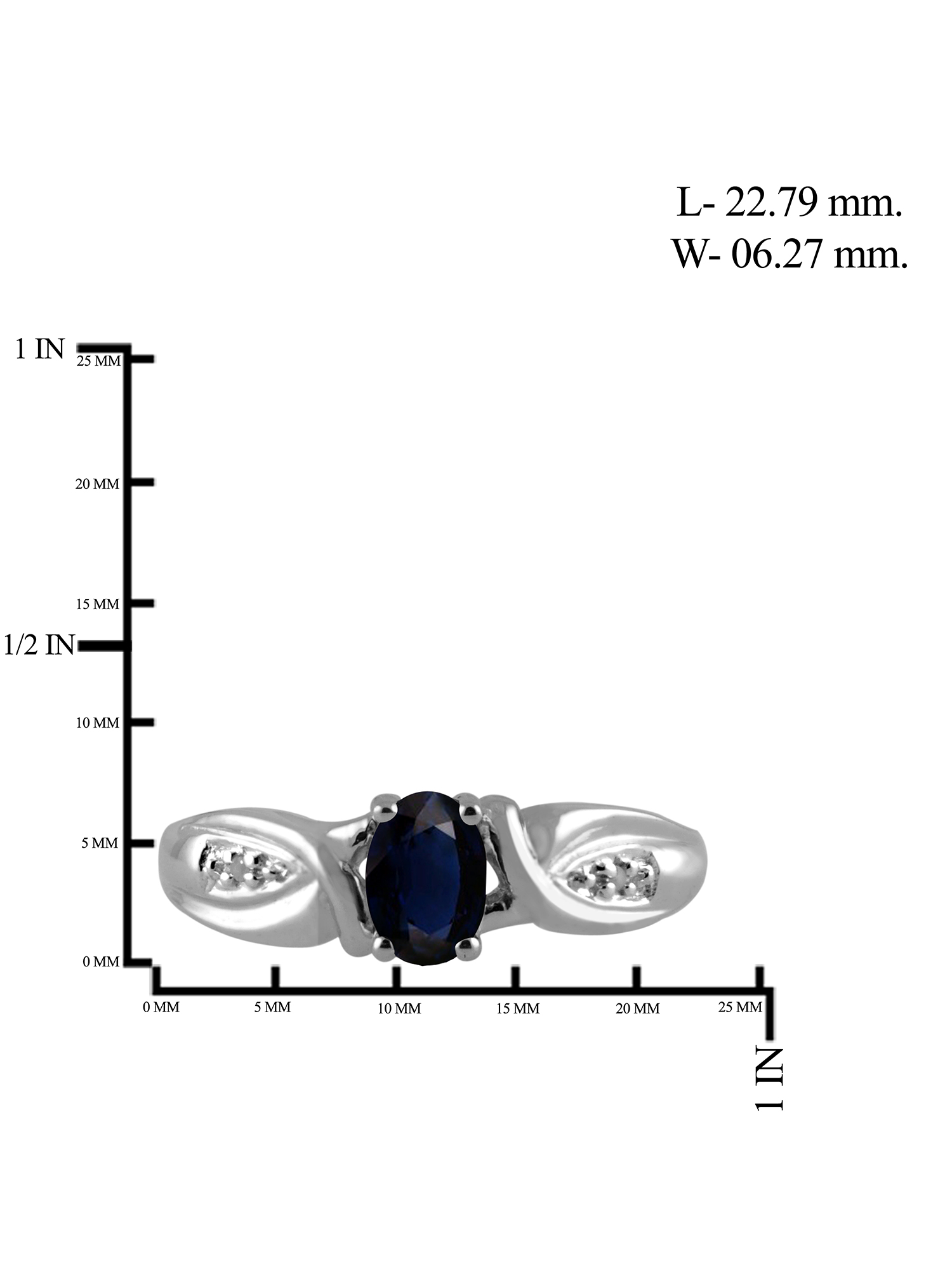 JewelersClub Sapphire Ring Birthstone Jewelry – 0.65 Carat Sapphire 0.925 Sterling Silver Ring Jewelry with White Diamond Accent – Gemstone Rings with Hypoallergenic 0.925 Sterling Silver Band