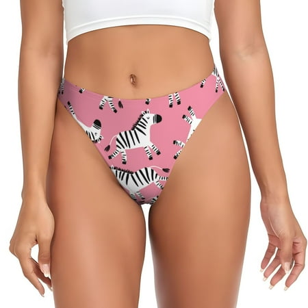 Sigee Cute Cartoon Zebra for Women s G-String Panty  Low Rise  Soft Lace Perfect for Everyday Wear or Special Occasions-XX-Large