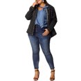 thumbnail image 4 of Women's Plus Size Long Sleeve Button Front Washed Denim Jacket, 4 of 8