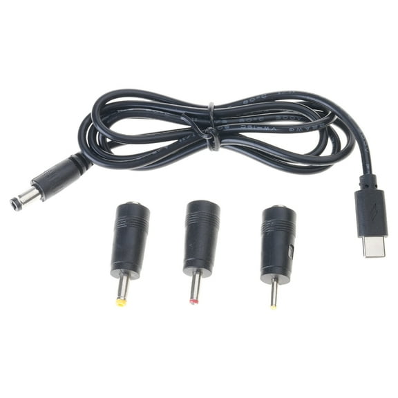 Type C to DC Power Cable USB-C Plug to DC 5.5 x 2.1mm Male 5V Charging Cable for Router Laptop Speaker with 3 Adapter
