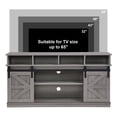 thumbnail image 4 of AENKYO 58" Farmhouse TV Stand with Sliding Barn Doors, Adjustable Shelves for TVs up to 65", Antique Gray, 4 of 10