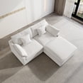 thumbnail image 4 of 83" Cloud Couch Sectional for Living Room, L Shaped Sofas with Ottoman, Convertible Couch, White, 4 of 15