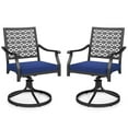 thumbnail image 1 of Costway 2 PCS Outdoor Swivel Chairs Patio Dining Chairs with Padded Cushions High Back Navy, 1 of 9