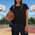 thumbnail image 4 of Livrdious Womens Short Sleeve Workout Shirts Open Back Tops Loose Fit Casual Yoga Athletic Gym Tee with Cutout, Oversized Activewear, 4 of 7