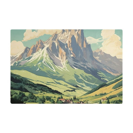 

Dish Drying Mat Microfiber Kitchen Dish Pad Counter Absorbent Drainer Rack 12 x18 Cartoon High Mountain Cloud