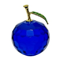 Luoshdecor Glass Apple Paperweight Craft Decoration,Tabletop Crystal Ornament,Xmas Gift for Home Centerpiece Craft 1.9 in