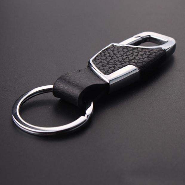 Hot Men Creative Metal Leather Key Chain Ring Keyfob Car Keyring Keychain Gifts 