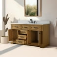 thumbnail image 4 of Design Element Milano 60" Single Sink Oak Bath Vanity with White Quartz Top, 4 of 16