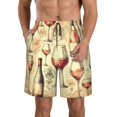 thumbnail image 1 of Honeii Shorts Décontractés pour Hommes avec Imprimé Vin et Cordon de Serrage, Maillots de Bain Séchage Rapide Shorts de Plage-Grand, 1 of 6