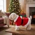 thumbnail image 7 of Dog Cat Santa Style Dress, Belted Hooded Plush Fleece Coat, Soft Cozy Warm Festive Pet Apparel, Winter Fun Holiday Outfit for All Breeds Green M, 7 of 7