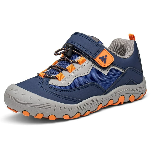 Zapatos de senderismo Mishansha para niños y niñas, azules y naranjas, 8 niños pequeños