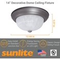Sunlite 45505 13" Decorative Dome Ceiling Light Fixture, Flush Mount