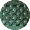thumbnail image 1 of Ahgly Company Machine Washable Indoor Round Persian Turquoise Blue Traditional Area Rugs, 6' Round, 1 of 4