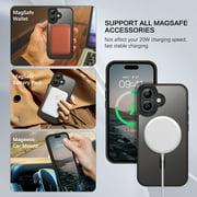 BENTOBEN Case for iPhone 16 Compatible with Mag-Safe, 6.1 Metal Lens Frame Button Frame Hard Tpu Matte Magnetic Anti-Fingerprint Shockproof Protective Cover, Black
