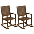 thumbnail image 1 of Gymax 2PCS Rocking Chair w/PU Seat & Rubber Wood Frame Safe & Smooth Rocking Motion, 1 of 10