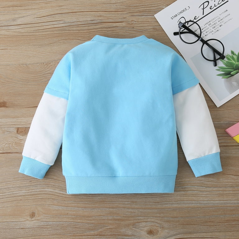 Toddler Baby Boys Girls Sweatshirt Toddler Warm Patchwork Cotton