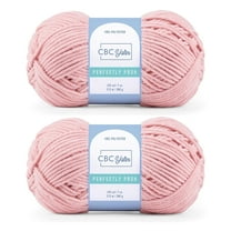 CBC Perfectly Posh Chenille Yarn for Knitting, Crocheting and Amigurumi - 2 Pack (7 oz / 200 g, 233 yards Each Skein), Rosehip Pink, Gauge 5 Bulky