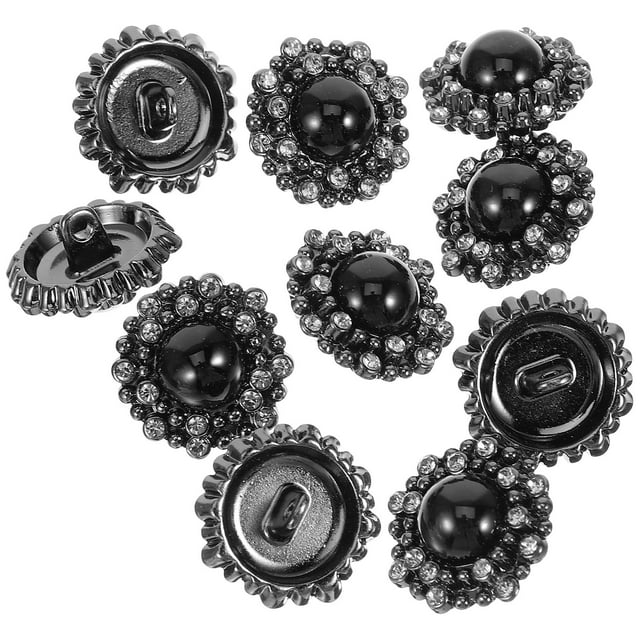 USHOBE 10Ud Botones Para Coser Negros Con Estilizado Ideal Para Abrigos Y Chaquetas Decorativas