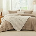 thumbnail image 2 of Twin Comforter Set 4 Pieces - Bed in a Bag with Throw Blanket and Decorative Pillow, Lightweight Bedding Comforter Sets, All Season Bedding Sets (Khaki, 68" x 88"), 2 of 15