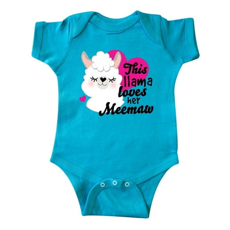 

Inktastic Valentines Day This Llama Loves Her Meemaw Gift Baby Girl Bodysuit