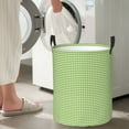 thumbnail image 4 of Goofa Green Gingham Printed Circular Hamper,Laundry Basket with Handles,Storage Baskets Foldable,Large Capacity Laundry Hamper-, 4 of 8