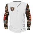 thumbnail image 3 of DDAPJ pyju Long Sleeve Henley Shirts for Men Big and Tall Western Aztec Tribal Graphic Tee Shirts Ethnic Style Printed Button T-shirt Slim Casual Hipster Tops White XXXL, 3 of 5